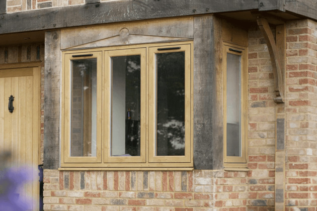 flush sash bay window oak upvc