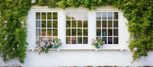 White timber windows